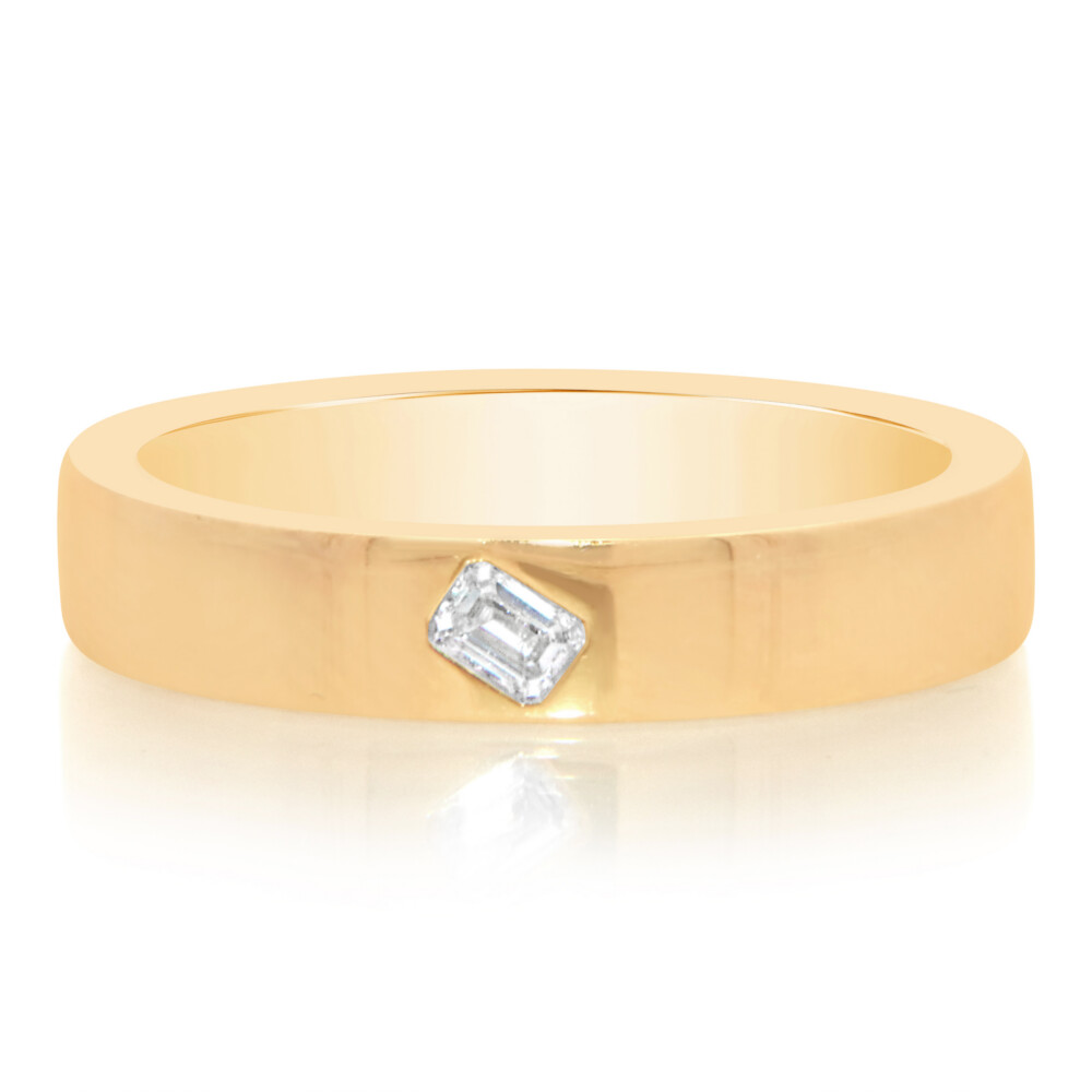 Single Diamond Burnished Cigar Band