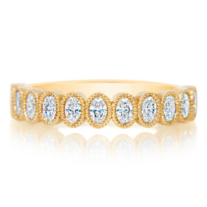 Milgrain Edge Oval Diamond Ring