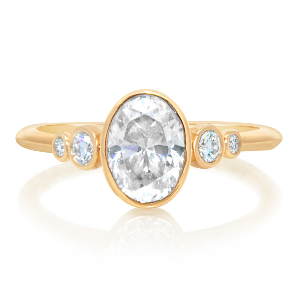Oval Diamond Five Stone Engagement Ring