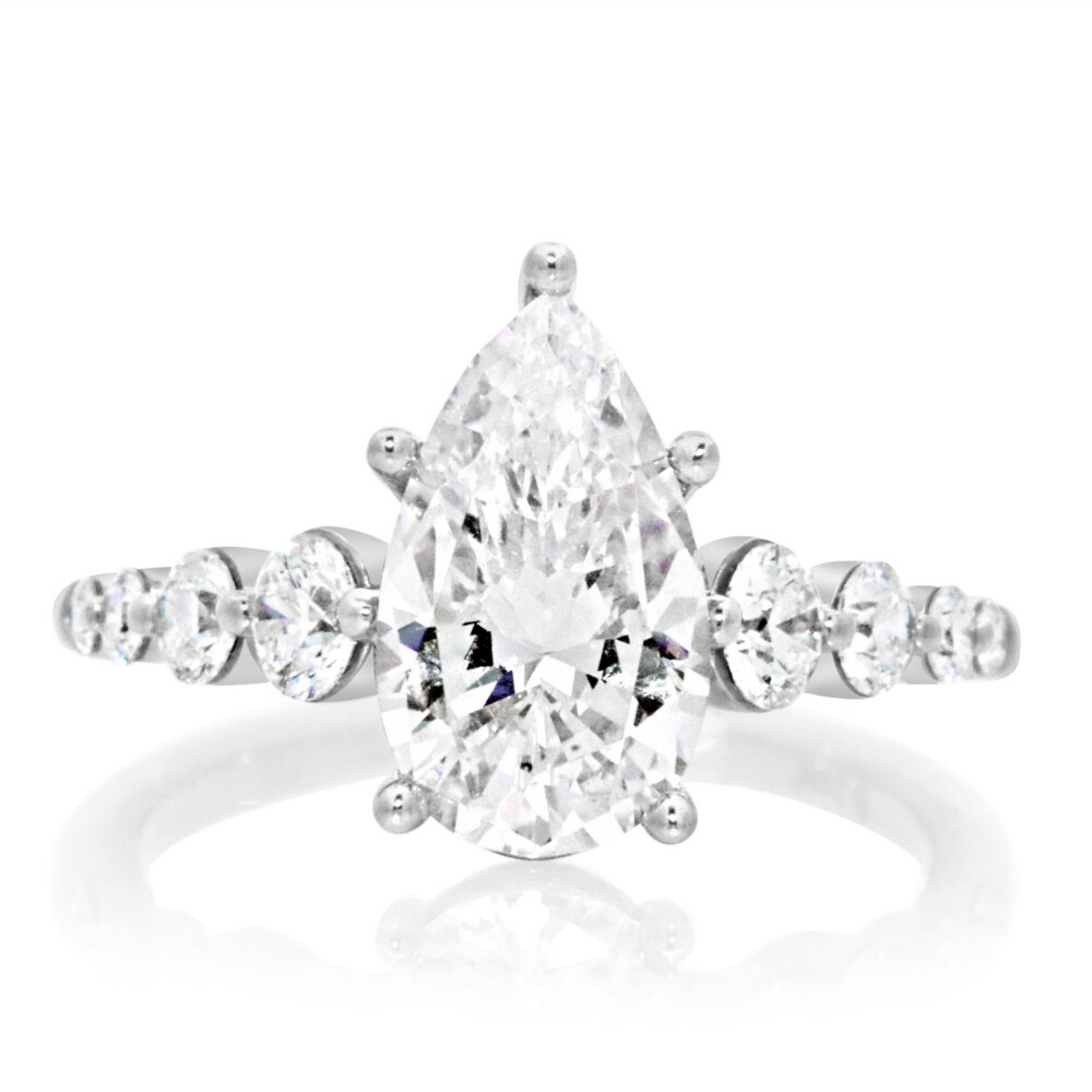 Graduating Diamond Shank Engagement Ring