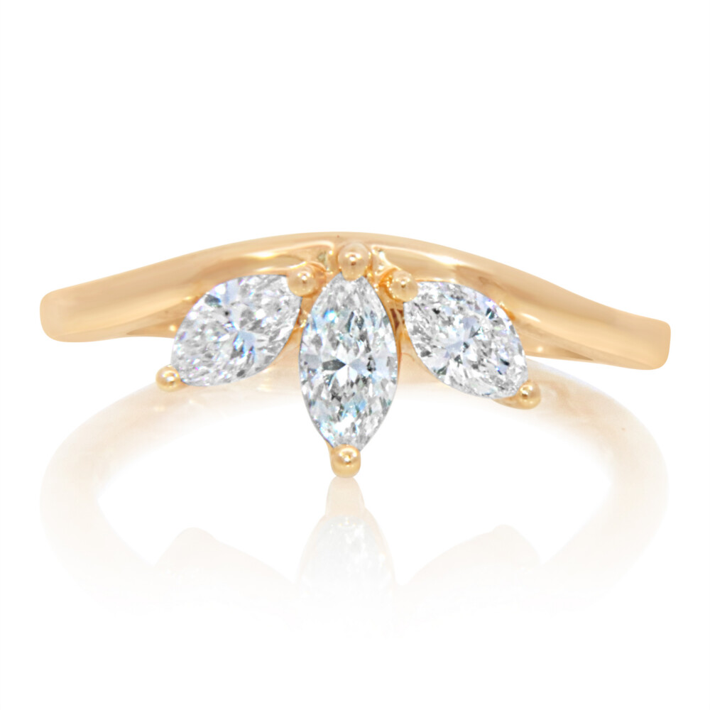 Marquise Diamond Curved Band