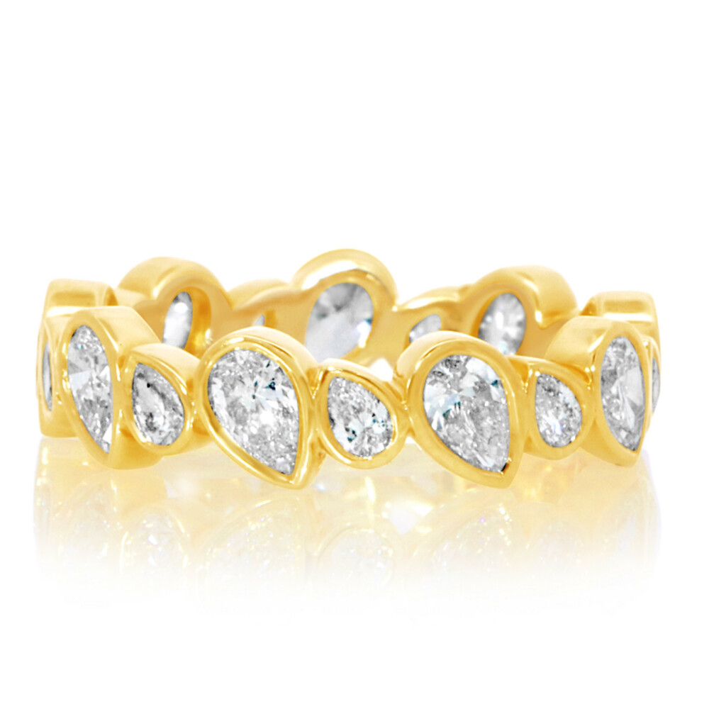 Pear Diamond Alternating Eternity Band