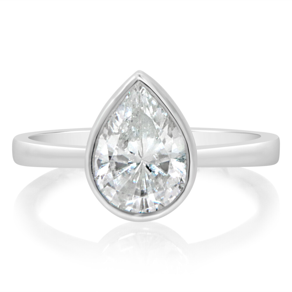 Pear Diamond Bezel Engagement Ring