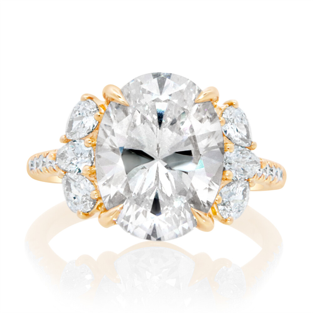 Pear Diamond Cluster Engagement Ring