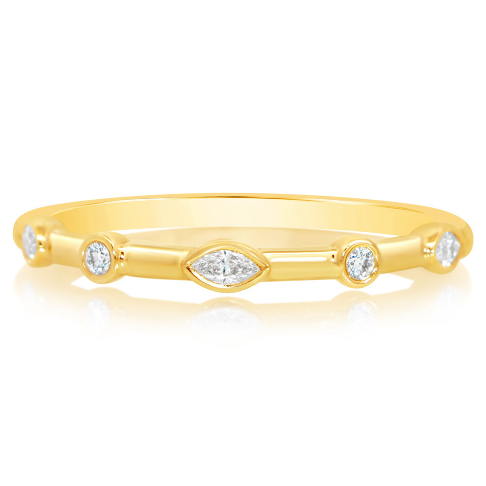 Marquise and Round Bezel Distance Band