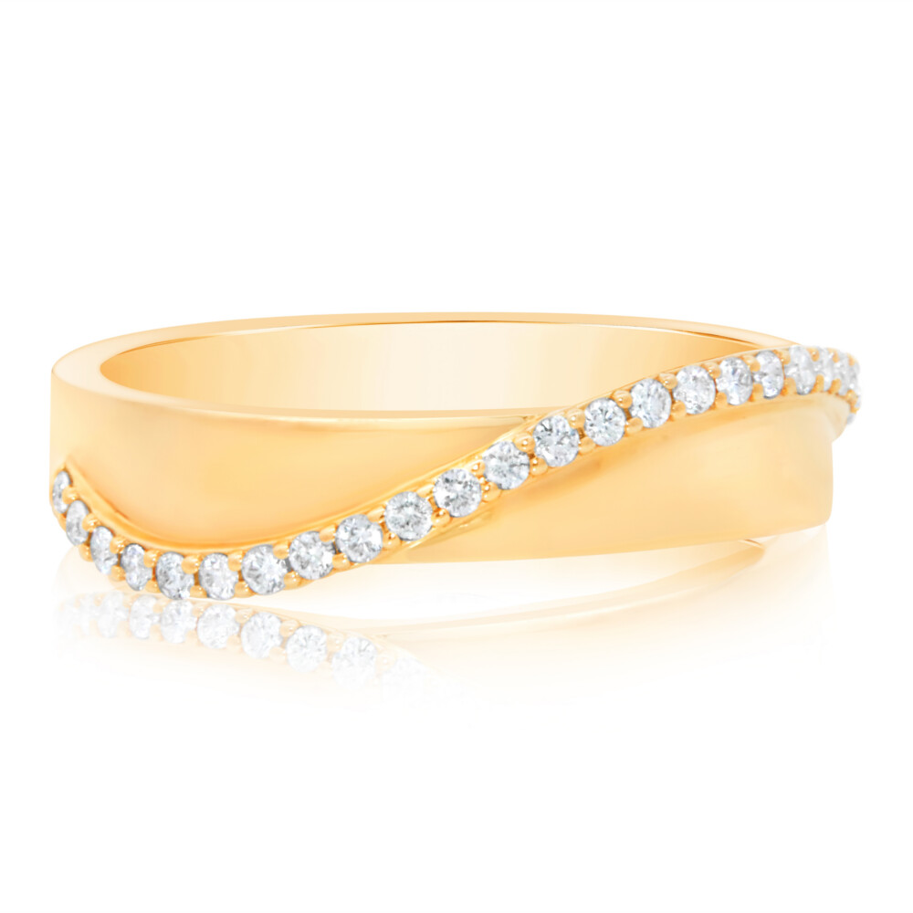 Elevated Diamond Strand Wedding Band
