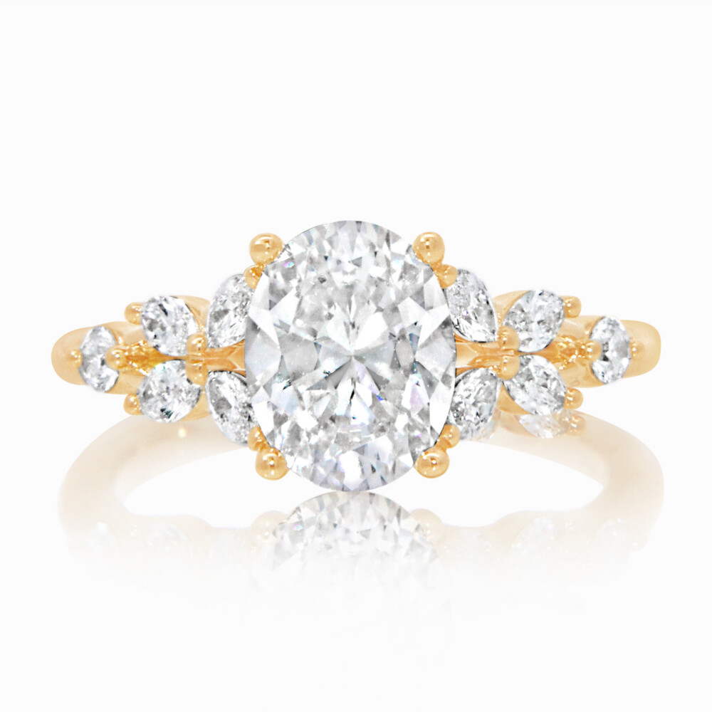 Marquise Cluster Split Shank Engagement Ring