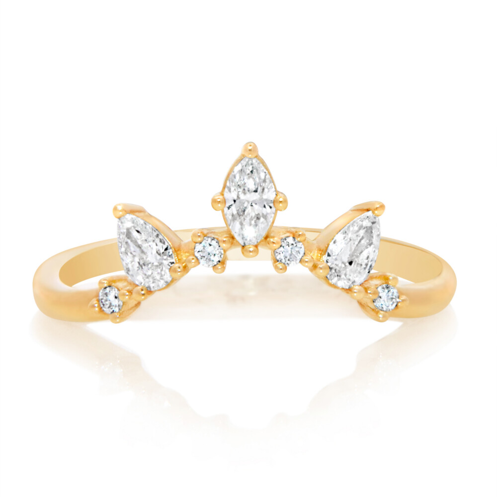 Fancy Diamond Curved Band