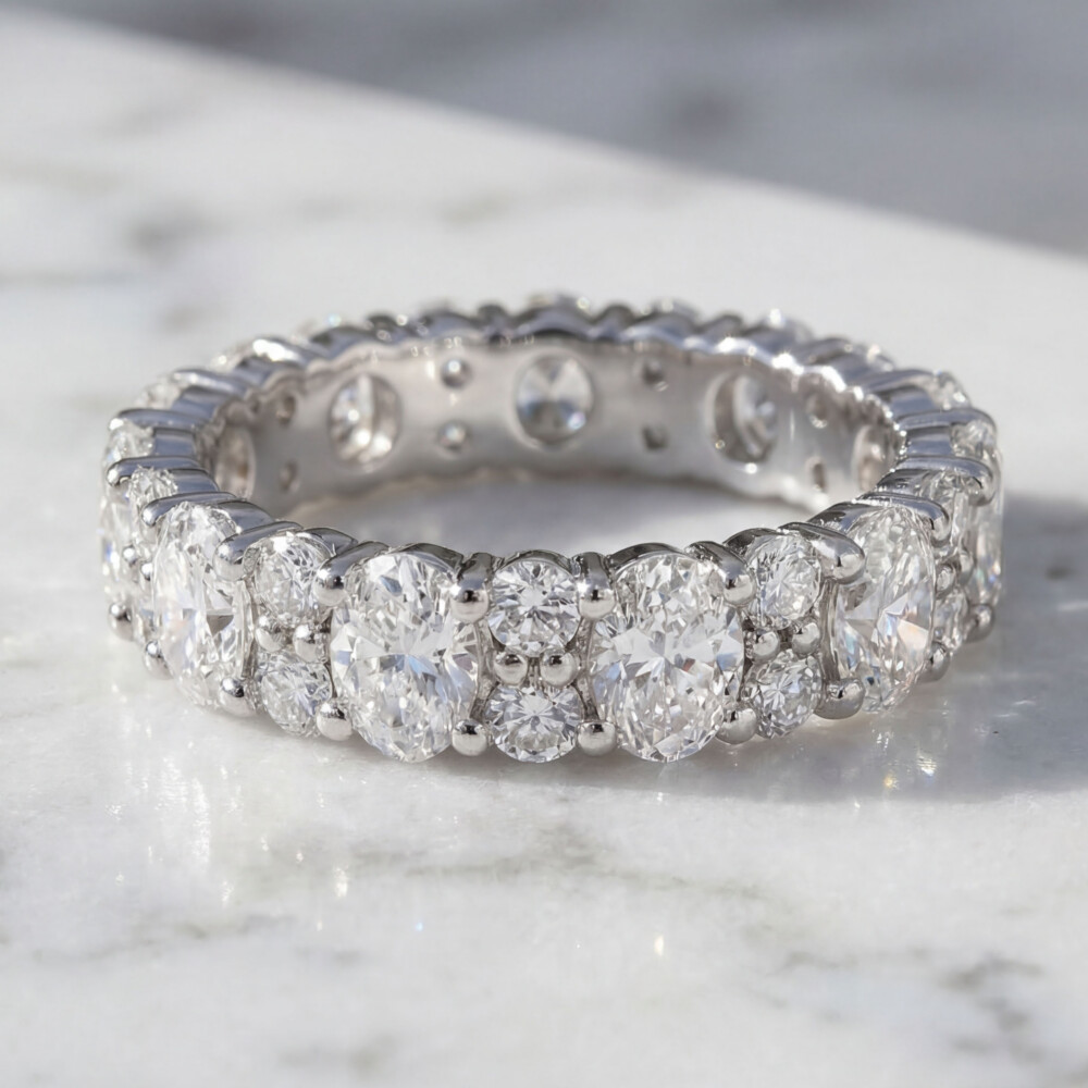 Oval and Double Round Eternity Band