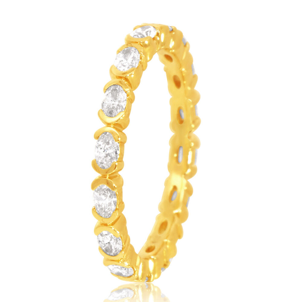 Oval Half Bezel Eternity Band