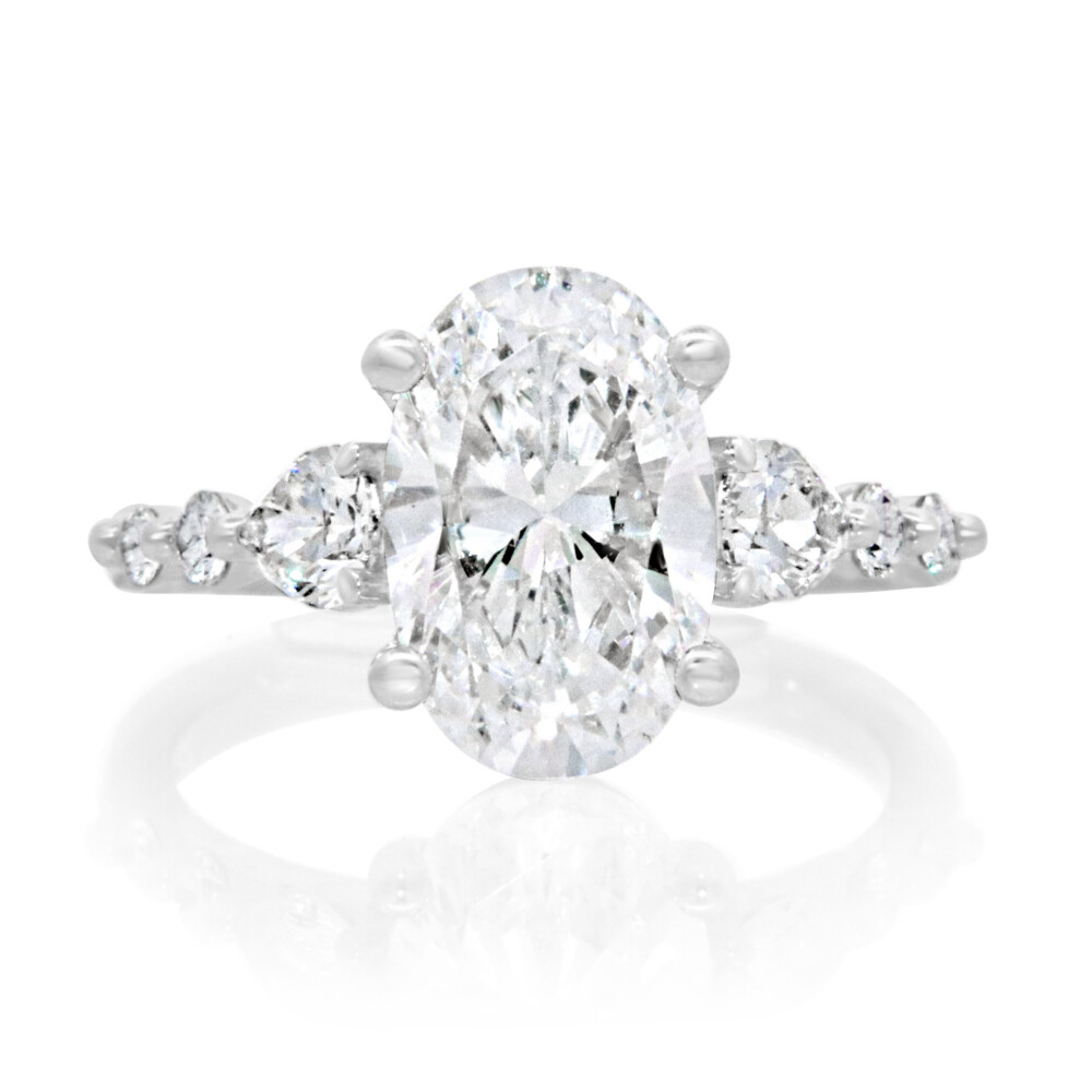 Pear and Round Diamond Seven Stone Engagement Ring
