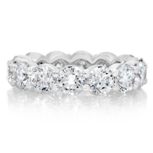 Round Diamond Double Shared Prong Eternity Band
