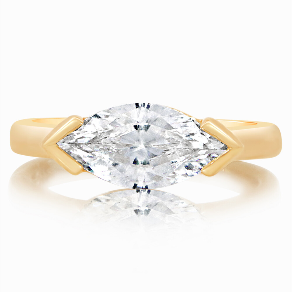 Marquise Half Bezel Engagement Ring