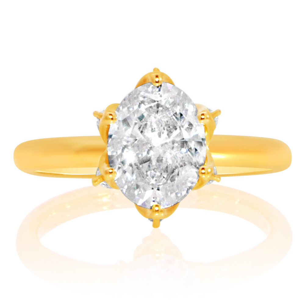 Pear Shape Diamond Tulip Head Engagement Ring