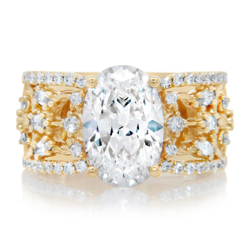 Constellation Shank Oval Diamond Engagement Ring