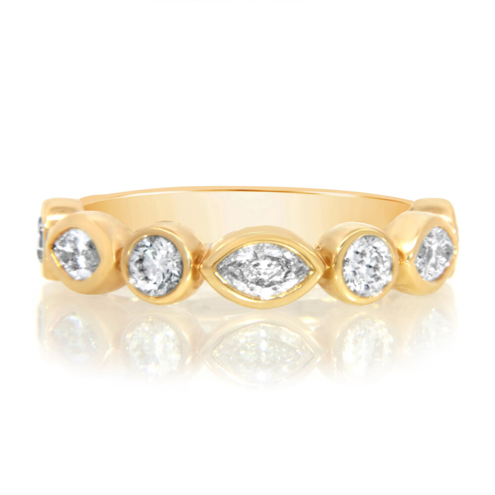 Alternating Marquise and Round Diamond Band