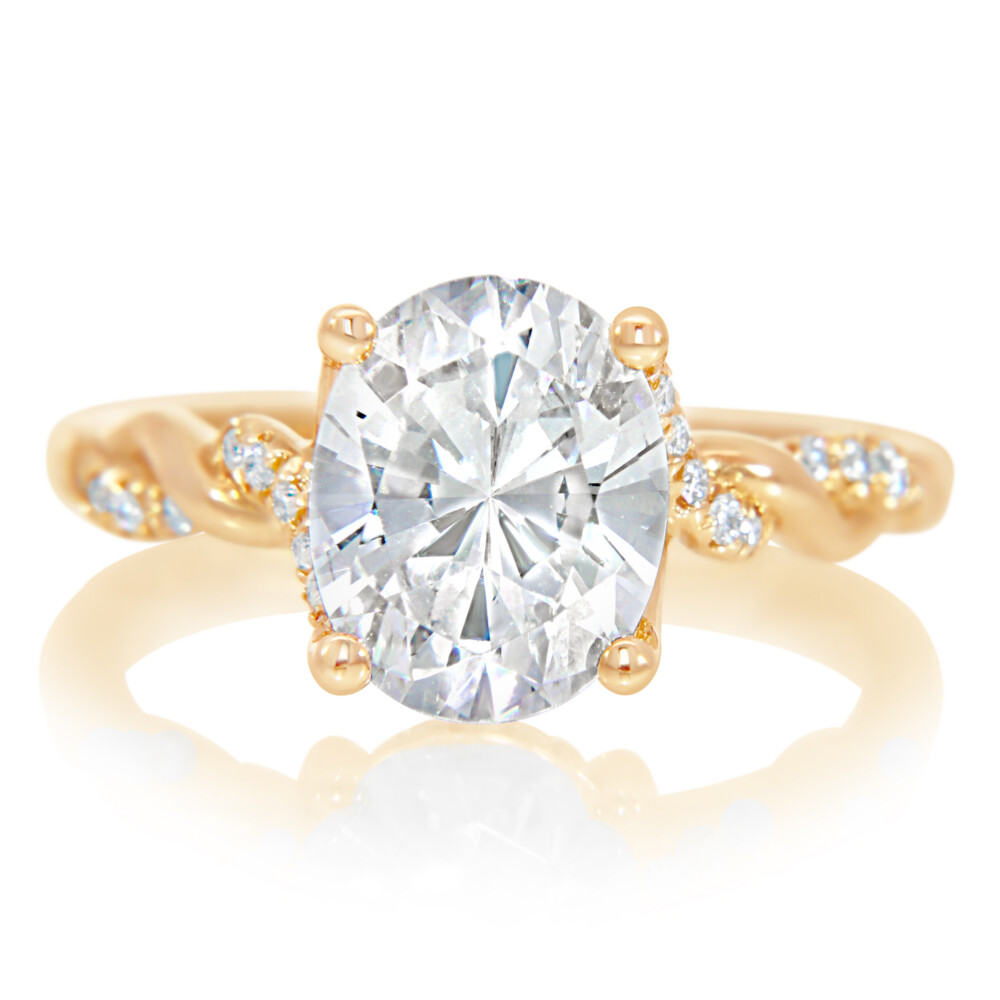 Twist and Hidden Halo Engagement Ring