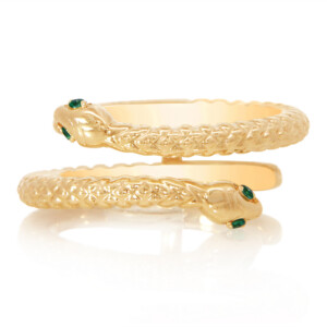 Emerald Eye Snake Wrap Ring
