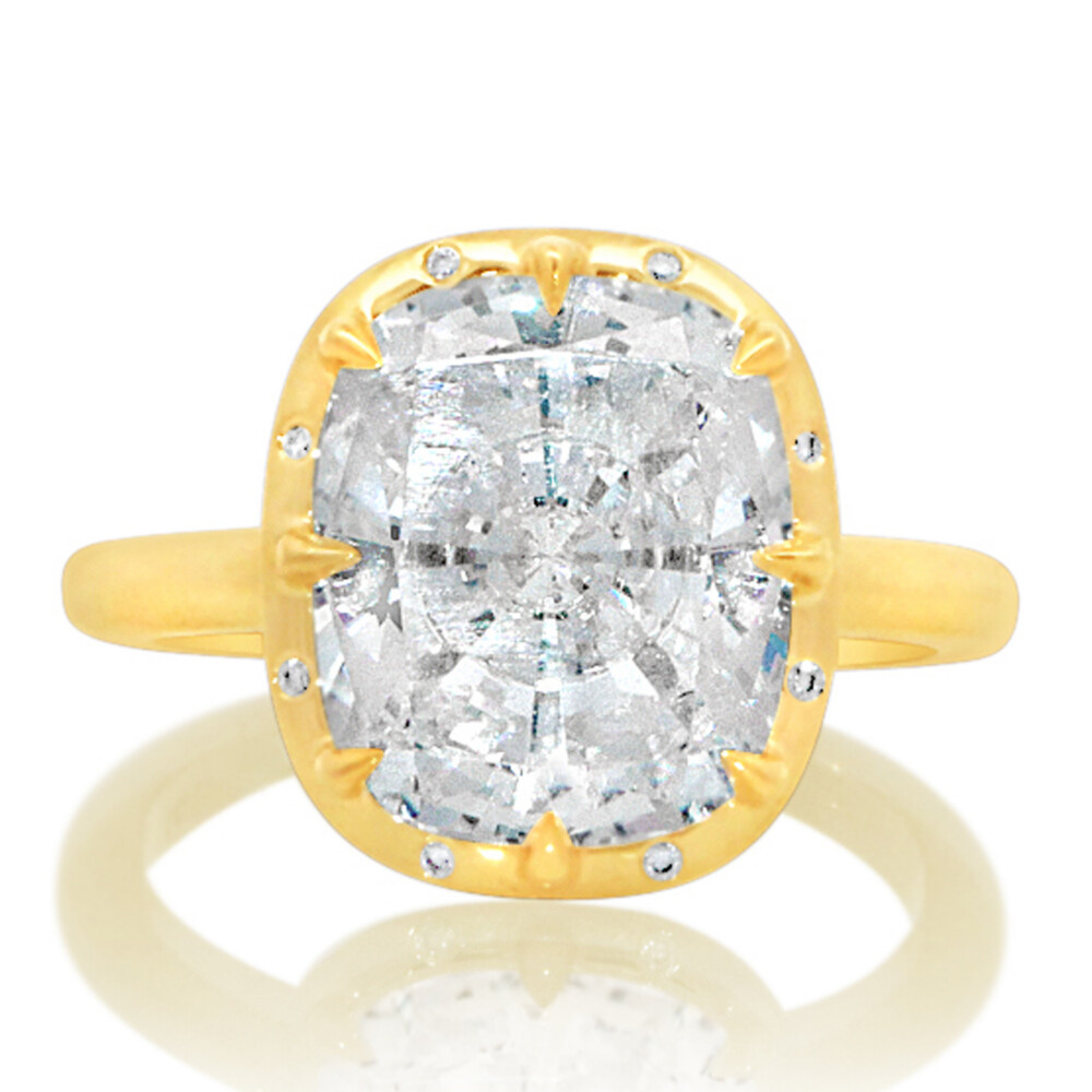 Cushion Diamond Spacer Halo Engagement Ring