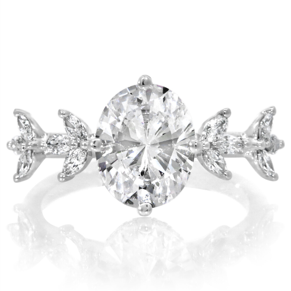 Marquise Cluster Station Engagement Ring