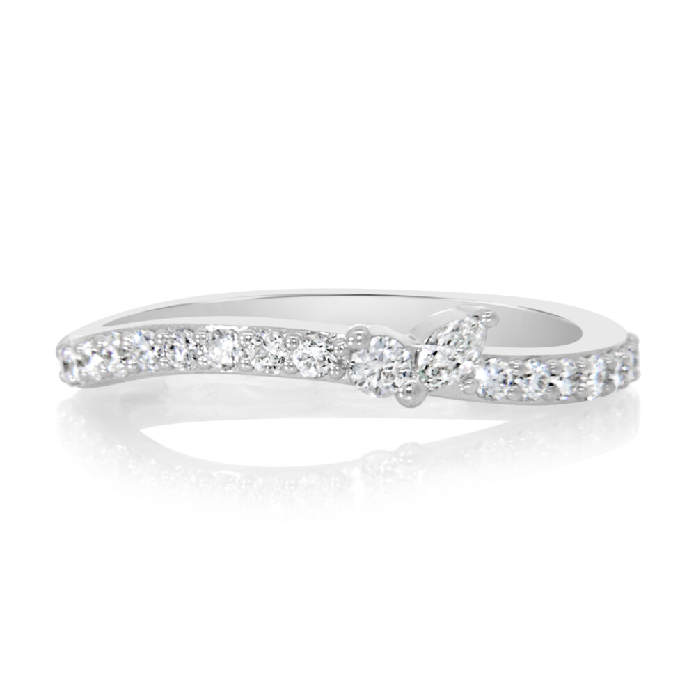 Marquise and Round Asymmetrical Curved Band