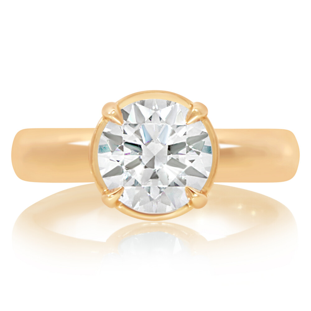 Tapered Shank Solitaire Engagement Ring