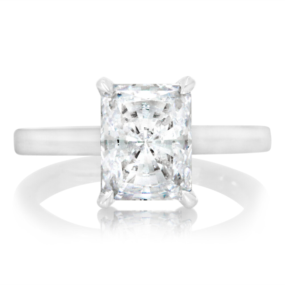 Scalloped Hidden Halo Engagement Ring