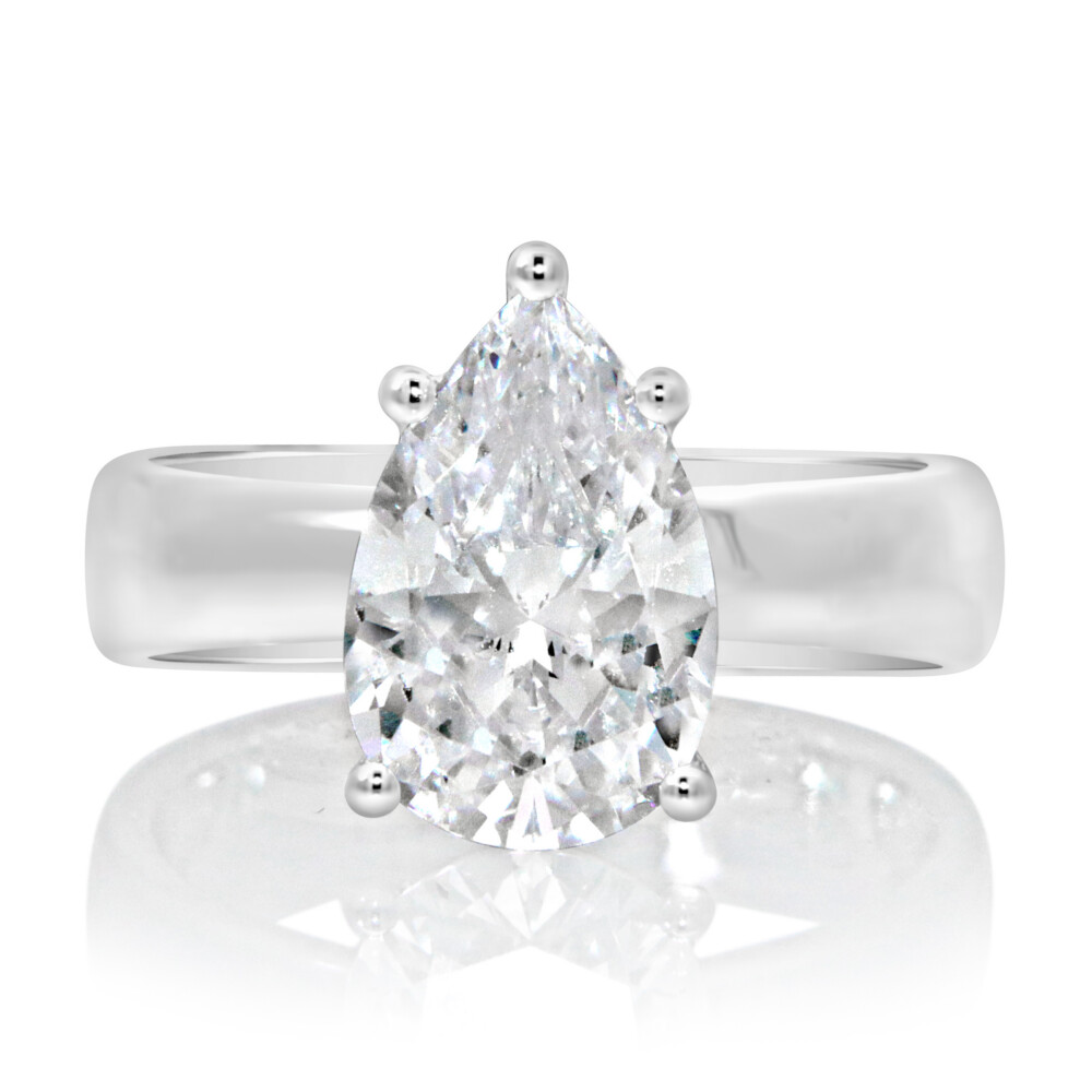 Tapered Shank Solitaire Engagement Ring