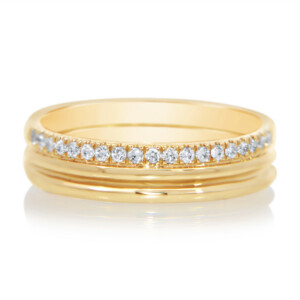 Diamond Edge Triple Row Band