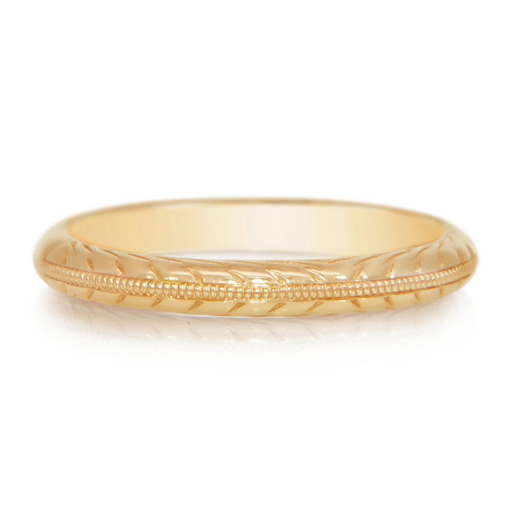 Milgrain and Engraving Wedding Band