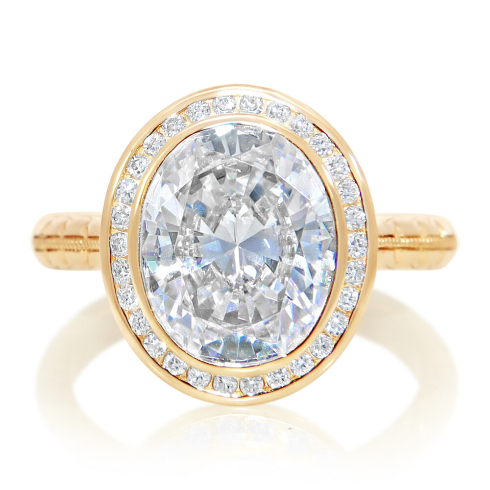 Channel Halo Vintage Inspired Engagement Ring