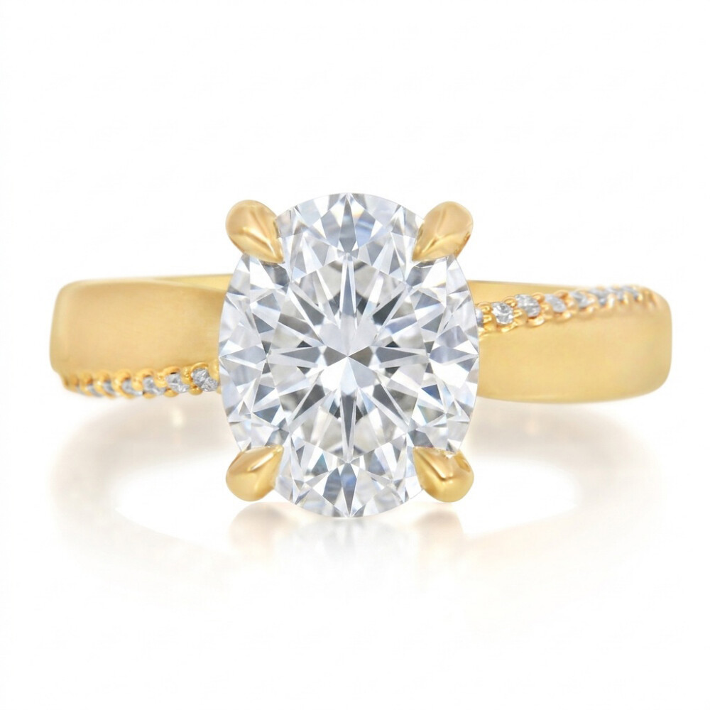 Oval Mobius Hidden Halo Engagement Ring