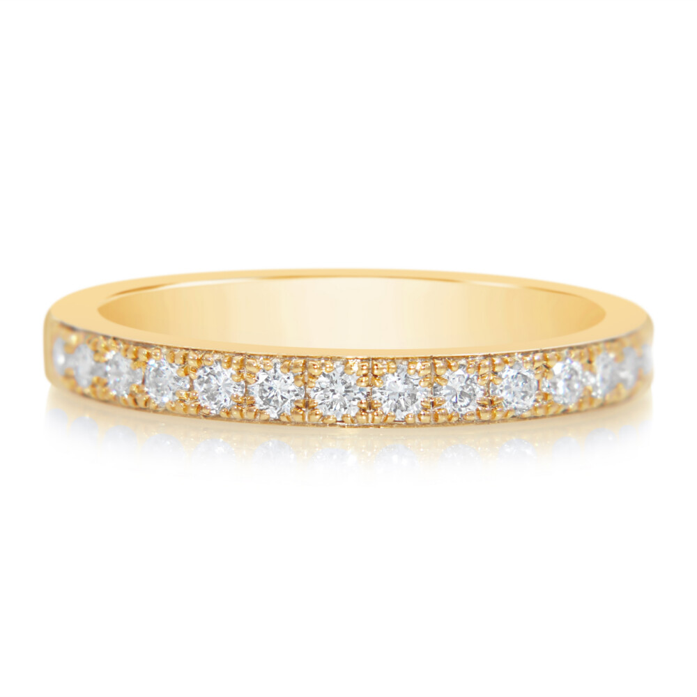 Decorative Prong Halfway Band
